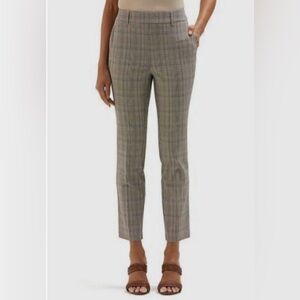 Rafaella Women's Pants 14 Pull-On Stretch Pant Warm Taupe Plaid Size 14 Office